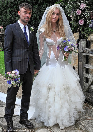 Odd wedding gown: Lady Mary Charteris wore a Pam Hogg design when she ...