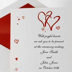 Valentines Day Wedding Invitations, Valentine Wedding Party Invitation ...