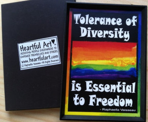 TOLERANCE of DIVERSITY MAGNET Motivational Words Rainbow Sayings ...