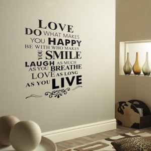 ... Smile Live Quote Design Removable Wall Sticker Decor Vinyl Decal(China