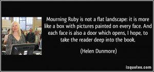 Mourning Ruby is not a flat landscape: it is more like a box with ...