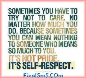 Sometimes You Have To Try Not To Care