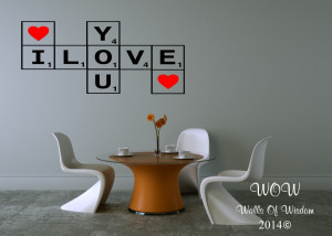 Details about Beautiful Quotations I Love You Scrabble Wall Sticker ...