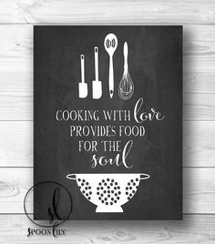 ... Print, Chalkboard Art, Food Quote, Foodie Gift, Kitchen Quote Print