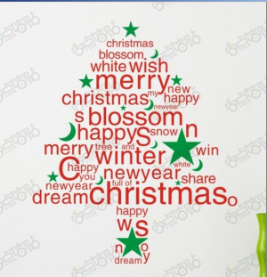 2pcs/lot ,Wall stickers,PVC Wall Papers,Christmas Winter Christmas ...