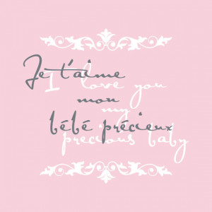 Baby Girl Nursery Quote - French Quote Vinyl Wall Decal For Girl or ...