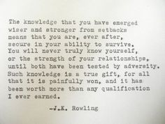 ROWLING quote Literary quote strength wisdom quote typewriter quote ...