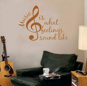Art Graphic Music is What Feelings Sound Like-Say Quote Word Lettering ...