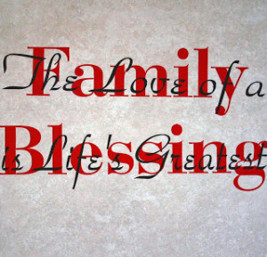 Family Blessings in red and black on off white 12