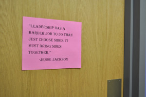 Leadership posters are hard to miss this week.