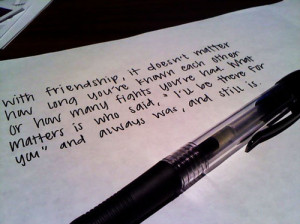 friendship, paper, pen, quote, text, writing