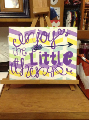 Cute Canvas painting quotes DIY || enjoy the little things