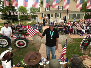 VFW Post 5481 plants a flag honoring his friend David Oshinsky