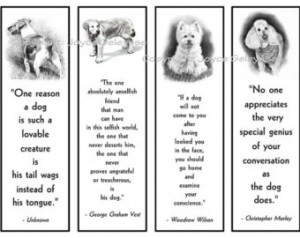 Printable Bookmarks, Dogs in Pencil With Quotes About Dogs, Dog Lovers ...