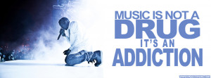 Music Quotes And Sayings Facebook Cover Kanye west music is not a drug