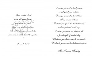 funeral program wording