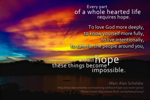 Quote: Every Part of Life Requires Hope