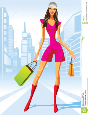 Free Stock Photography: Fashion shopping girls with shopping bag
