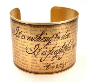 ... Quote Brass Cuff Bracelet, Literary Jewelry, Victor Hugo Quotes