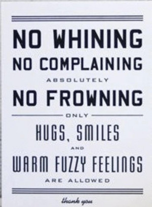 No frowning in the Laughter Yoga Room