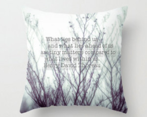 Winter Fog and Branches, Faded, Muted, Haze, Thoreau Quote, Decorative ...