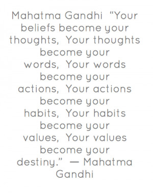 Mahatma Gandhi“Your beliefs become your thoughts,Your thoughts ...
