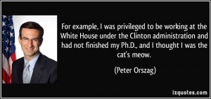 to be working at the White House under the Clinton administration ...