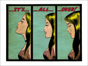 Marvel Comics Retro: Love Comic Panel Crying It's All Over! (aged)