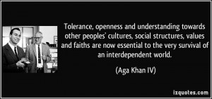 Tolerance, openness and understanding towards other peoples' cultures ...