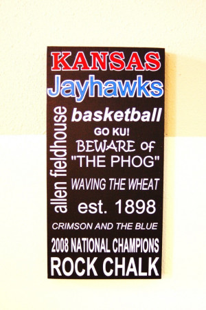 KU Jayhawks subway art Kansas Jayhawks Rock Chalk by kspeddler