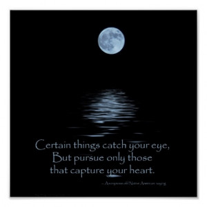 POSTER, Full Moon and Native American saying