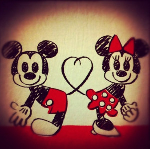 love drawing couple cute disney mickey mouse heart minnie mouse