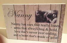 Nana nanny granny QUOTE & PHOTO GIFT shabby chic home plaque free ...