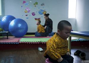 Chinese Parents with Cerebral Palsy Twin Boys