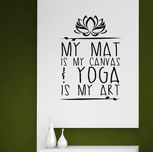 Stylish-Yoga-Mat-Wall-Decal-Quote-Meditation-Health-Spiritual-Namaste ...