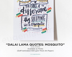 Dalai Lama Quotes: Mosquito - Typog raphy Handmade Lettering Print ...