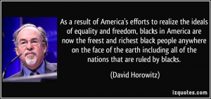 efforts to realize the ideals of equality and freedom, blacks ...