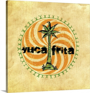 Latin Style Hand Lettered Yuca Frita Logo with Palm Tree Photo ...