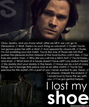 ... this image include: supernatural, Hot, sam winchester, yum and quotes