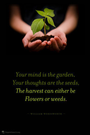 Your mind is the garden. Your thoughts are the seeds. The harvest can ...