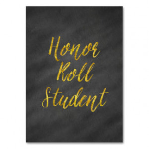 Honor Roll Student Gold Faux Glitter Chalkboard Large Business Cards ...