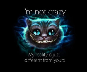 not crazy. My reality is just different from yours.