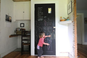 our chalkboard door too, though we use ours for inspirational quotes ...