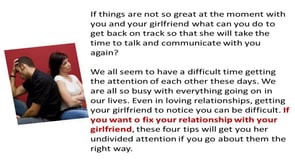 Tips To Fix Your Relationship With Your Girlfriend