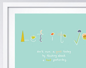 ... about a bad yesterday - 8x10 - wall decor, quote, typography, handmade