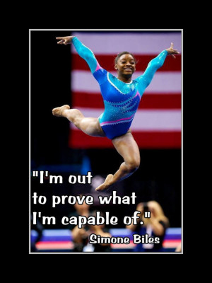 Gymnastics Poster Simone Biles Gymnast Photo Quote Fan Wall Art Print ...