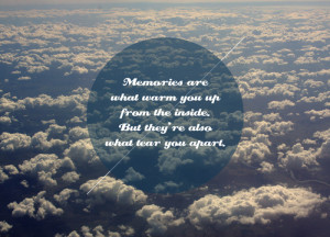 Memories are what warm you up from the inside. But they're also what ...