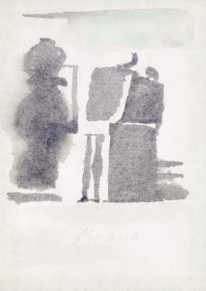Giorgio Morandi-This artwork looks like a shadow, with no color, and ...