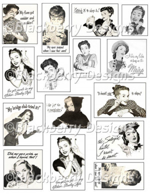 paper,collage sheet,vintage retro,funny women, black and white