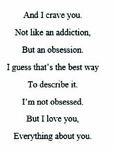 crave you not like an addiction but an obsession,